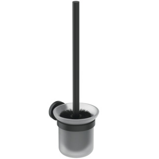 Picture of IDEAL STANDARD IOM wall mounted toilet brush and holder - frosted glass #A9119XG - Silk Black