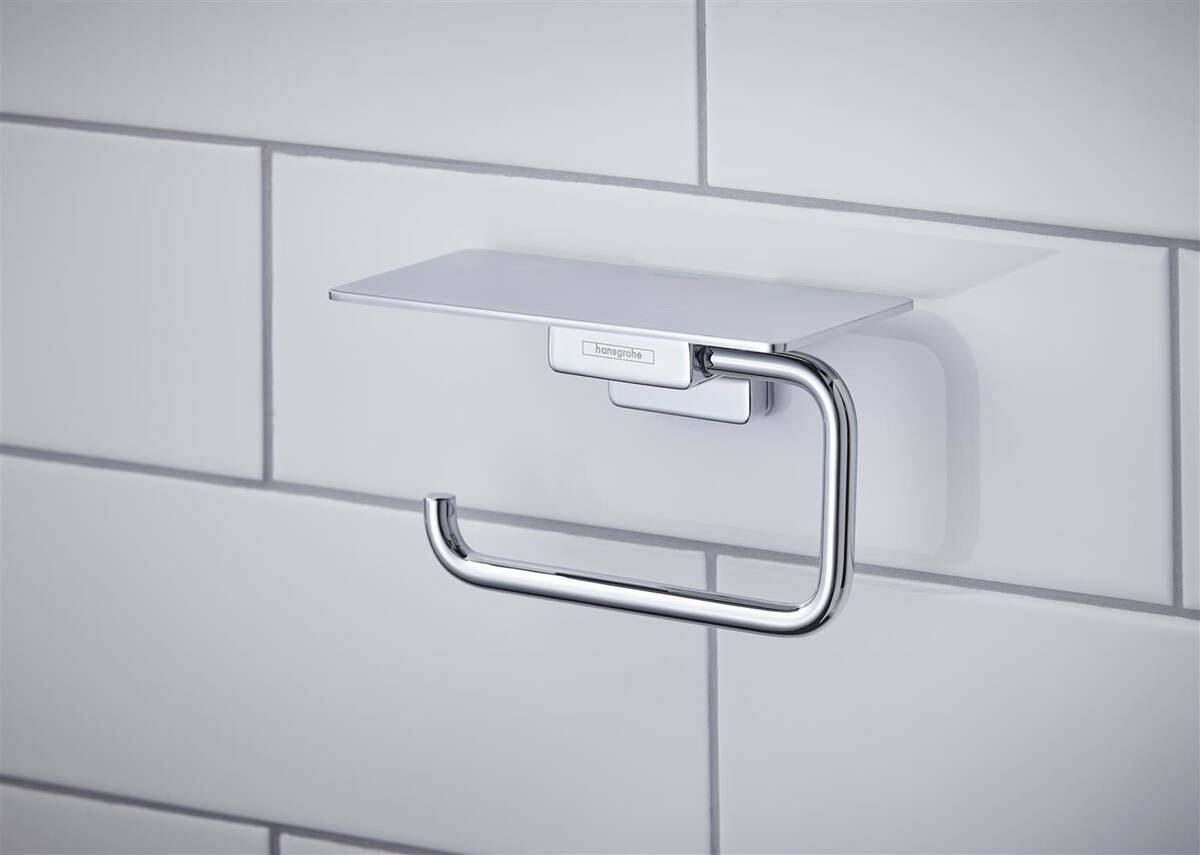 Picture of HANSGROHE AddStoris Toilet paper holder with shelf #41772000 - Chrome