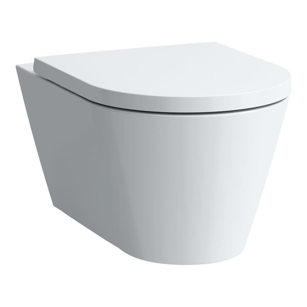 Picture of LAUFEN Kartell LAUFEN Wall-hung WC 'rimless', washdown, without flushing rim 545 x 370 x 355 mm _ 400 - White LCC (LAUFEN Clean Coat) #H8203374000001 - 400 - White LCC (LAUFEN Clean Coat)