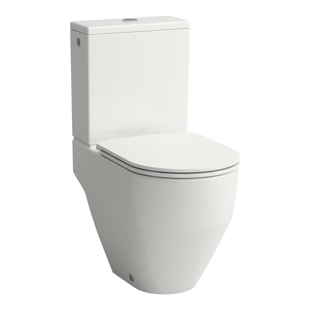 Picture of LAUFEN PRO Floorstanding WC close-coupled, washdown, rimless, outlet horizontal or vertical, open back, Vario Outlet, vertical 70- 250, optimized for 4.5/3l flushing 650 x 360 x 430 mm _ 400 - White LCC (LAUFEN Clean Coat) #H8259644000001 - 400 - White LCC (LAUFEN Clean Coat)