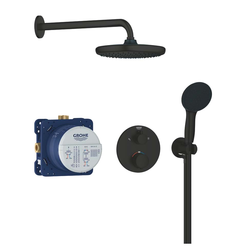 Picture of GROHE Precision Thermostat Concealed shower system with Vitalio Start 250 matte black 348832430