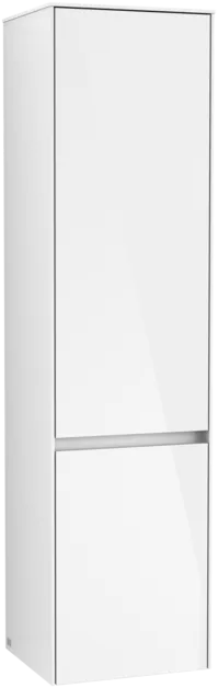 Picture of VILLEROY BOCH Collaro Tall cabinet, 2 doors, 404 x 1538 x 349 mm, Glossy White / Glossy White #C03300DH