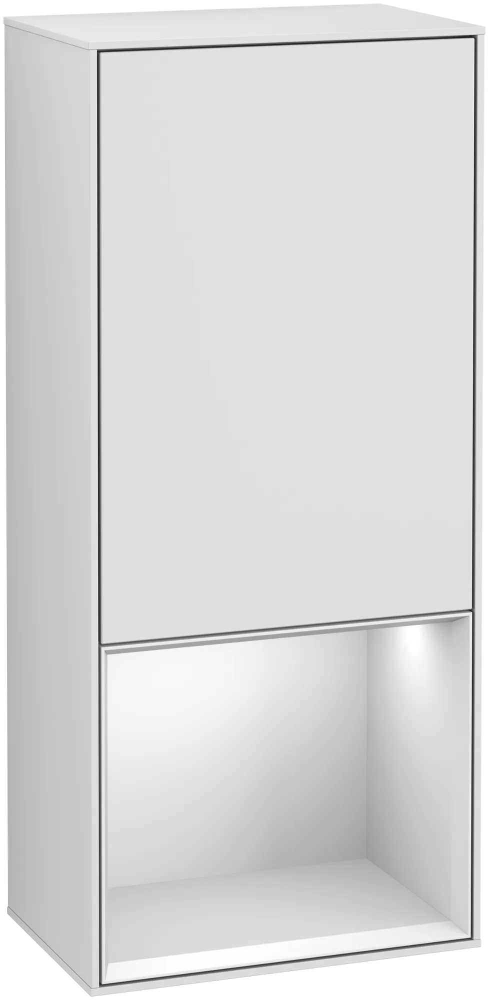 Bild von VILLEROY BOCH Finion Seitenschrank, mit Beleuchtung, 1 Tür, 418 x 936 x 270 mm, White Matt Lacquer / White Matt Lacquer #G540MTMT