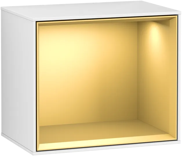 Bild von VILLEROY BOCH Finion Regalmodul, mit Beleuchtung, 418 x 340 x 270 mm, Glossy White Lacquer / Gold Matt Lacquer #G580HFGF