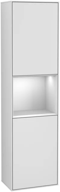 Bild von VILLEROY BOCH Finion Hochschrank, mit Beleuchtung, 2 Türen, 418 x 1516 x 270 mm, White Matt Lacquer / White Matt Lacquer #G460MTMT