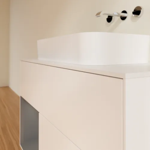 VILLEROY BOCH Finion Waschbeckenunterschrank, mit Beleuchtung, 2 Auszüge, 1000 x 603 x 501 mm, White Matt Lacquer / Anthracite Matt Lacquer / Glass White Matt #G651GKMT, Bild 6