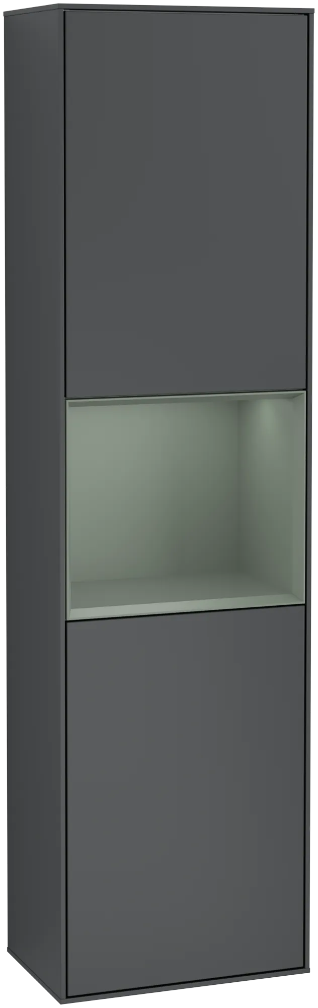 Obrázek VILLEROY BOCH Finion Tall cabinet, with lighting, 2 doors, 418 x 1516 x 270 mm, Midnight Blue Matt Lacquer / Olive Matt Lacquer #G470GMHG
