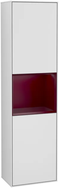 Bild von VILLEROY BOCH Finion Hochschrank, mit Beleuchtung, 2 Türen, 418 x 1516 x 270 mm, White Matt Lacquer / Peony Matt Lacquer #G460HBMT