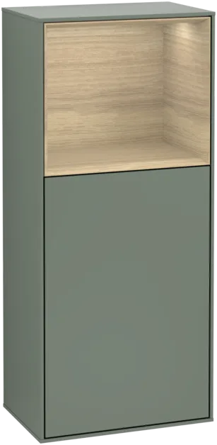 VILLEROY BOCH Finion Side cabinet, with lighting, 1 door, 418 x 936 x 270 mm, Olive Matt Lacquer / Oak Veneer #G500PCGM resmi
