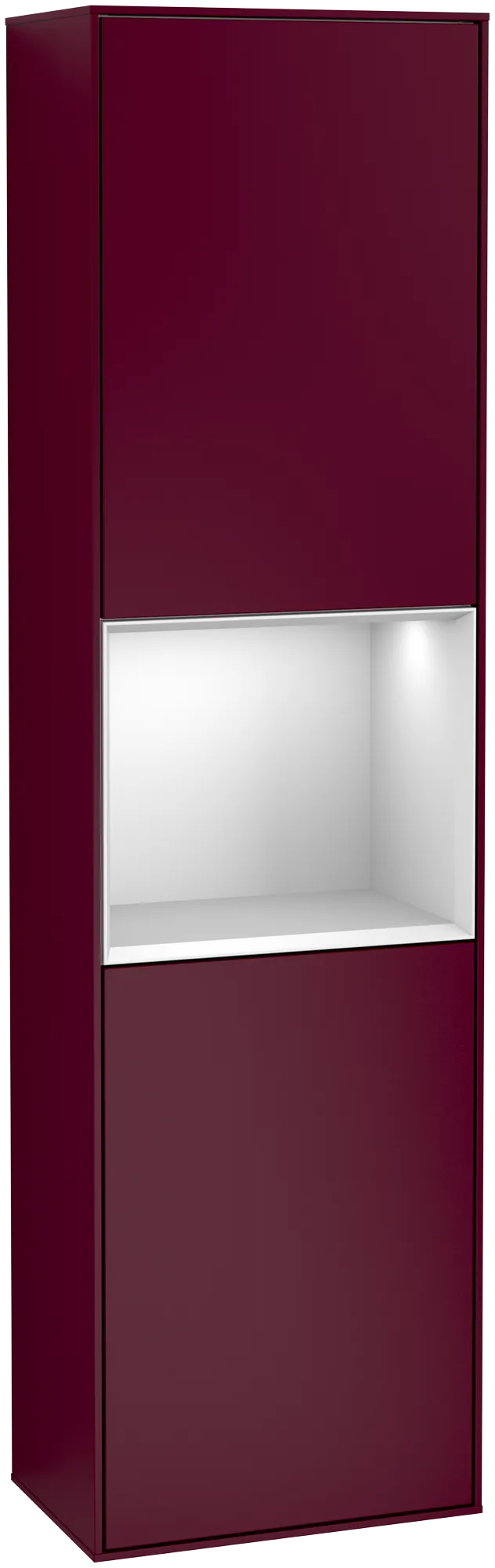 Bild von VILLEROY BOCH Finion Hochschrank, mit Beleuchtung, 2 Türen, 418 x 1516 x 270 mm, Peony Matt Lacquer / White Matt Lacquer #G460MTHB