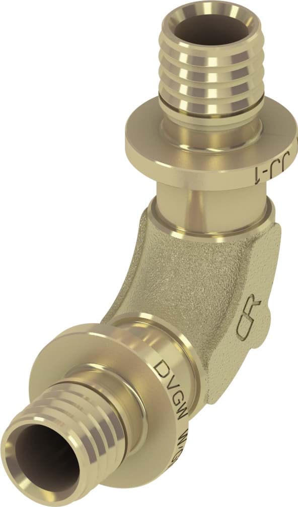 TECE TECEflex Bogen 90 Grad druckverlustoptimiert Dimension 50 x 50, Siliziumbronze #707350