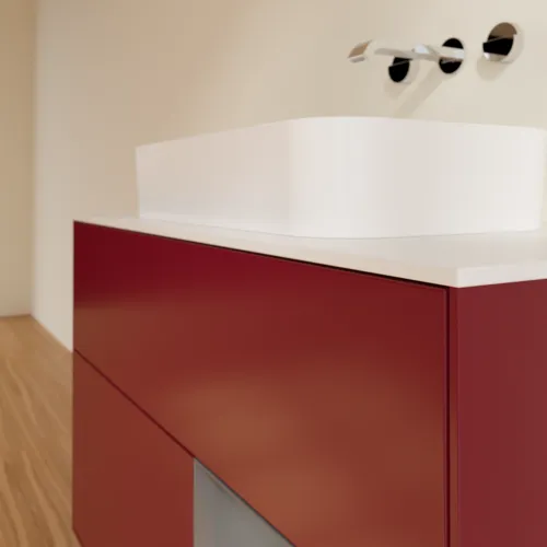 Bild von VILLEROY BOCH Finion Waschbeckenunterschrank, mit Beleuchtung, 2 Auszüge, 1000 x 603 x 501 mm, Peony Matt Lacquer / Anthracite Matt Lacquer / Glass White Matt #G661GKHB