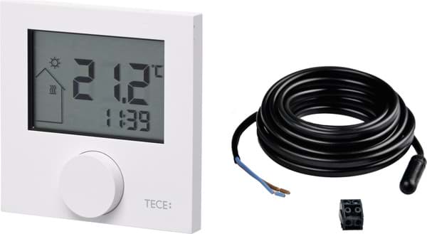 TECE TECEfloor Funk-Raumthermostat RTF-D, LC-Display, mit Bodenfühler 77420033