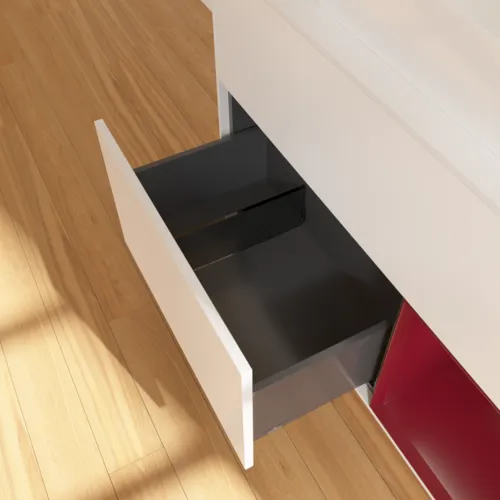 Bild von VILLEROY BOCH Finion Waschbeckenunterschrank, mit Beleuchtung, 2 Auszüge, 1000 x 603 x 501 mm, White Matt Lacquer / Peony Matt Lacquer / Glass White Matt #G661HBMT