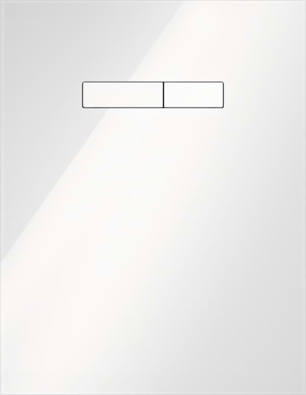 Зображення з  TECE TECElux, лицьова панель з ручною активацією змиву, біле скло, білі клавіші #9650000