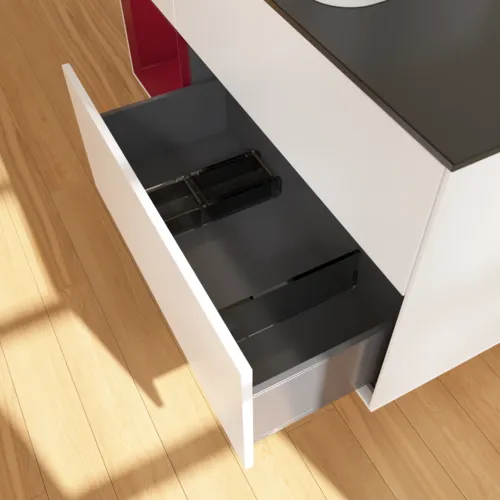 Bild von VILLEROY BOCH Finion Waschbeckenunterschrank, mit Beleuchtung, 3 Auszüge, 1200 x 603 x 501 mm, White Matt Lacquer / Peony Matt Lacquer / Glass Black Matt #G702HBMT