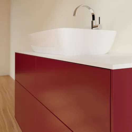VILLEROY BOCH Finion Waschbeckenunterschrank, mit Beleuchtung, 4 Auszüge, 1200 x 603 x 501 mm, Peony Matt Lacquer / Glass White Matt #G79100HB, Bild 5