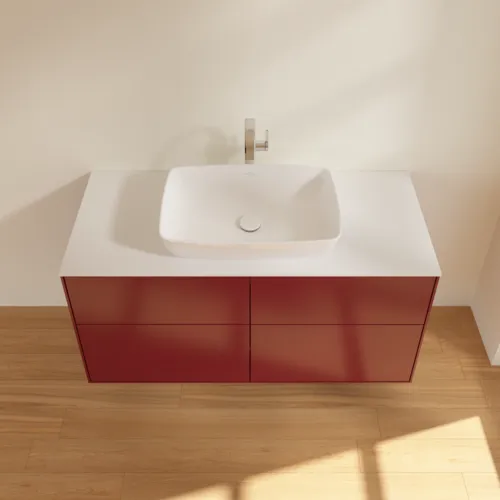 VILLEROY BOCH Finion Waschbeckenunterschrank, mit Beleuchtung, 4 Auszüge, 1200 x 603 x 501 mm, Peony Matt Lacquer / Glass White Matt #G79100HB, Bild 3