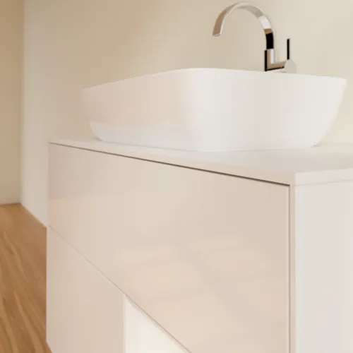 Bild von VILLEROY BOCH Finion Waschbeckenunterschrank, mit Beleuchtung, 2 Auszüge, 1000 x 603 x 501 mm, Glossy White Lacquer / Glossy White Lacquer / Glass White Matt #G781GFGF