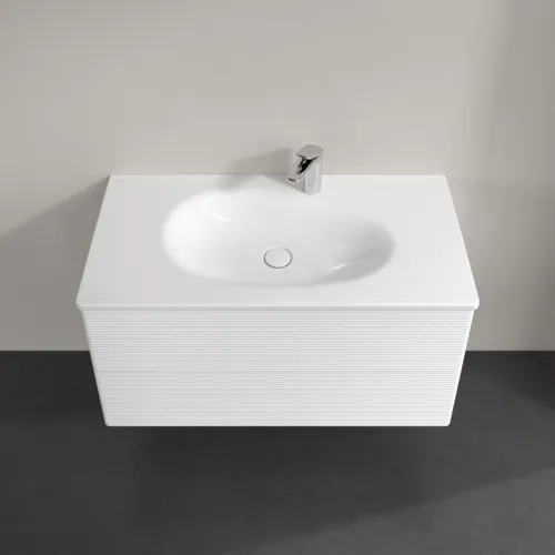 Bild von VILLEROY BOCH Antao Waschbeckenunterschrank, 2 Auszüge, 988 x 504 x 496 mm, Front mit Struktur, White Matt Lacquer #K05100MT