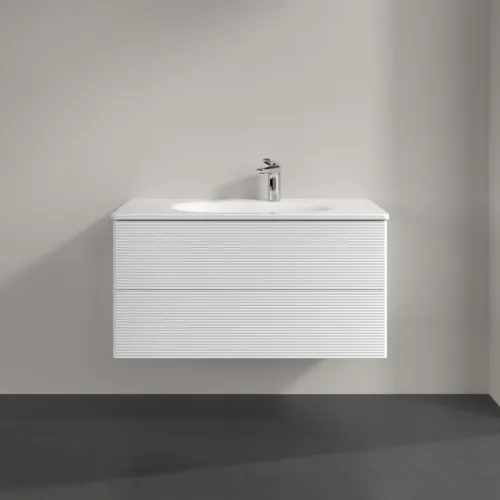 Bild von VILLEROY BOCH Antao Waschbeckenunterschrank, 2 Auszüge, 988 x 504 x 496 mm, Front mit Struktur, White Matt Lacquer #K05100MT