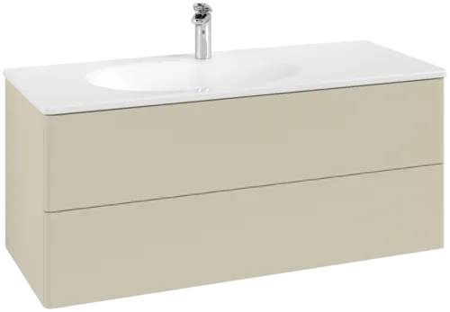 Obrázek VILLEROY BOCH Toaletní skříňka Antao, 2 výsuvy, 1188 x 504 x 492 mm, přední strana bez konstrukce, hedvábně šedý matný lak #K06000HJ