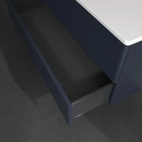 Bild von VILLEROY BOCH Antao Waschbeckenunterschrank, 2 Auszüge, 1188 x 504 x 493 mm, Front ohne Struktur, Midnight Blue Matt Lacquer #K06000HG