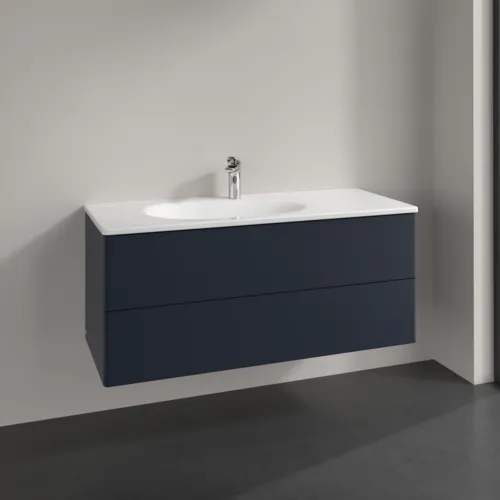 Bild von VILLEROY BOCH Antao Waschbeckenunterschrank, 2 Auszüge, 1188 x 504 x 493 mm, Front ohne Struktur, Midnight Blue Matt Lacquer #K06000HG