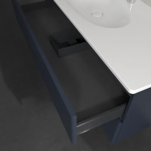 Bild von VILLEROY BOCH Antao Waschbeckenunterschrank, 2 Auszüge, 1188 x 504 x 493 mm, Front ohne Struktur, Midnight Blue Matt Lacquer #K06000HG