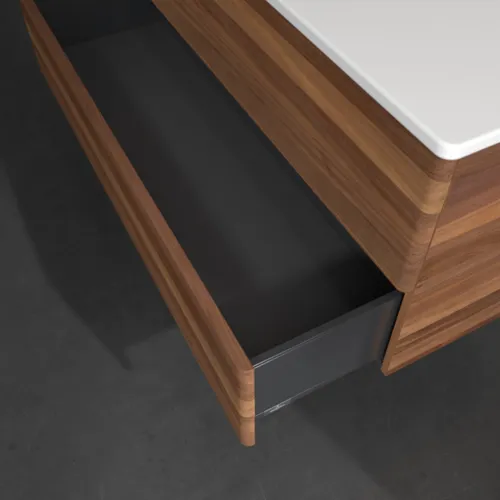Obrázek VILLEROY BOCH Toaletní skříňka Antao, 2 výsuvy, 1188 x 504 x 492 mm, přední strana bez konstrukce, teplý ořech #K06000HM