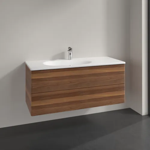 Obrázek VILLEROY BOCH Toaletní skříňka Antao, 2 výsuvy, 1188 x 504 x 492 mm, přední strana bez konstrukce, teplý ořech #K06000HM