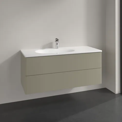 Bild von VILLEROY BOCH Antao Waschbeckenunterschrank, 2 Auszüge, 1188 x 504 x 493 mm, Front ohne Struktur, Stone Grey Matt Lacquer #K06000HK