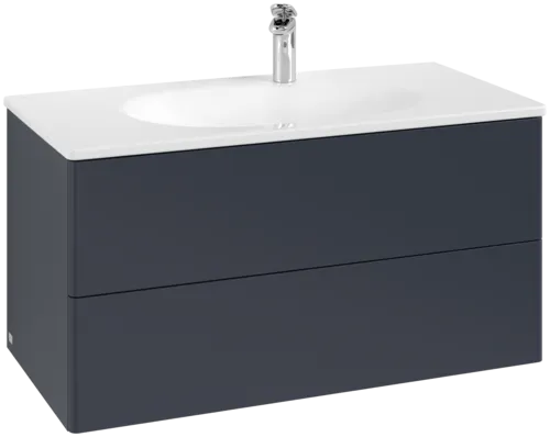 Зображення з  VILLEROY BOCH Antao Vanity unit, 2 pull-out compartments, 988 x 504 x 496 mm, Front without structure, Midnight Blue Matt Lacquer #K05000HG