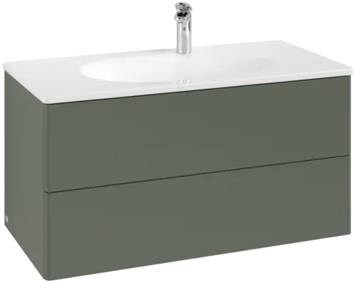 Picture of VILLEROY BOCH Antao Vanity unit, 2 pull-out compartments, 988 x 504 x 496 mm, Front without structure, Leaf Green Matt Lacquer #K05000HL