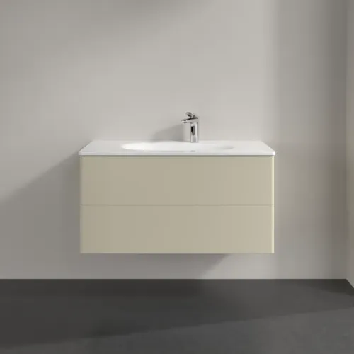 Bild von VILLEROY BOCH Antao Waschbeckenunterschrank, 2 Auszüge, 988 x 504 x 496 mm, Front ohne Struktur, Silk Grey Matt Lacquer #K05000HJ