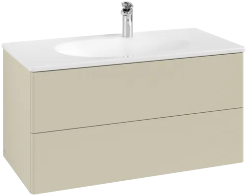 Obrázek VILLEROY BOCH Toaletní skříňka Antao, 2 výsuvy, 988 x 504 x 496 mm, přední strana bez konstrukce, hedvábně šedý matný lak #K05000HJ