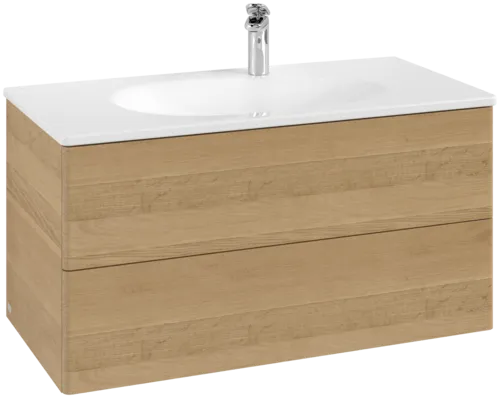 VILLEROY BOCH Antao Vanity unit, 2 pull-out compartments, 988 x 504 x 496 mm, Front without structure, Honey Oak #K05000HN resmi