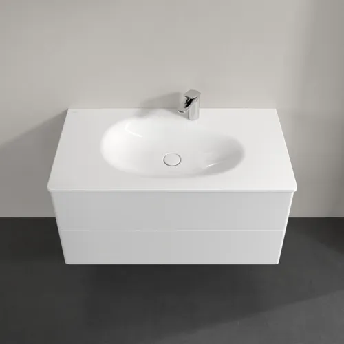 Bild von VILLEROY BOCH Antao Waschbeckenunterschrank, 2 Auszüge, 988 x 504 x 496 mm, Front ohne Struktur, Glossy White Lacquer #K05000GF