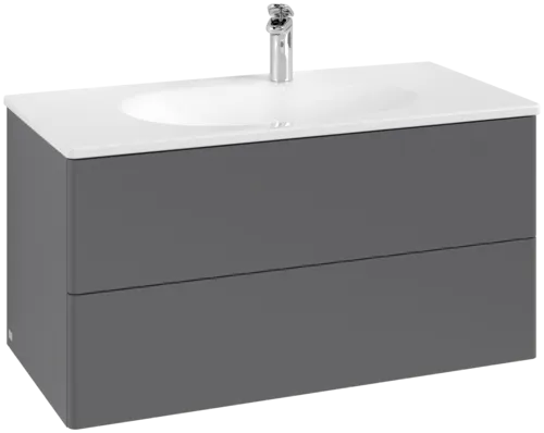 Picture of VILLEROY BOCH Antao Vanity unit, 2 pull-out compartments, 988 x 504 x 496 mm, Front without structure, Anthracite Matt Lacquer #K05000GK