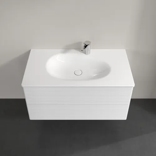 Bild von VILLEROY BOCH Antao Waschbeckenunterschrank, 2 Auszüge, 988 x 504 x 496 mm, Front mit Struktur, Glossy White Lacquer #K05100GF
