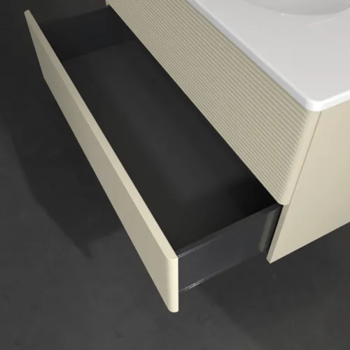 Bild von VILLEROY BOCH Antao Waschbeckenunterschrank, 2 Auszüge, 988 x 504 x 496 mm, Front mit Struktur, Silk Grey Matt Lacquer #K05100HJ