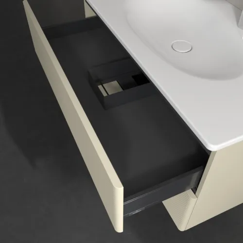 Bild von VILLEROY BOCH Antao Waschbeckenunterschrank, 2 Auszüge, 988 x 504 x 496 mm, Front mit Struktur, Silk Grey Matt Lacquer #K05100HJ