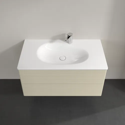 Bild von VILLEROY BOCH Antao Waschbeckenunterschrank, 2 Auszüge, 988 x 504 x 496 mm, Front mit Struktur, Silk Grey Matt Lacquer #K05100HJ