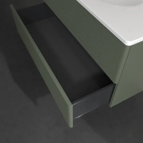 Bild von VILLEROY BOCH Antao Waschbeckenunterschrank, 2 Auszüge, 988 x 504 x 496 mm, Front mit Struktur, Leaf Green Matt Lacquer #K05100HL