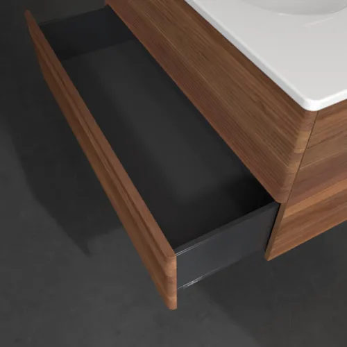 Bild von VILLEROY BOCH Antao Waschbeckenunterschrank, 2 Auszüge, 988 x 504 x 496 mm, Front mit Struktur, Warm Walnut #K05100HM