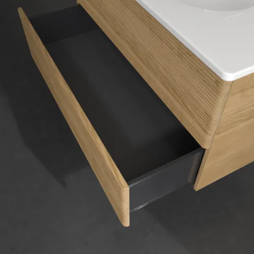 Bild von VILLEROY BOCH Antao Waschbeckenunterschrank, 2 Auszüge, 988 x 504 x 496 mm, Front mit Struktur, Honey Oak #K05100HN