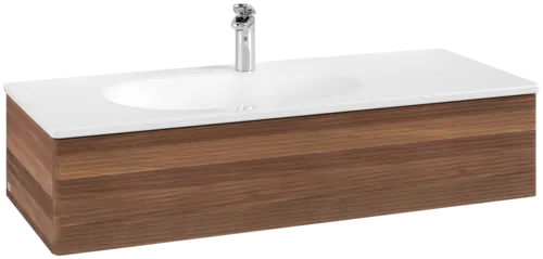 Picture of VILLEROY BOCH Antao Vanity unit, 1 pull-out compartment, 1188 x 256 x 493 mm, Front with grain texture, Warm Walnut #K03100HM