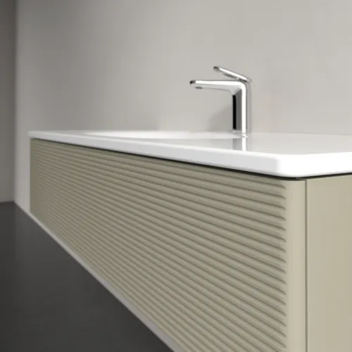 Bild von VILLEROY BOCH Antao Waschbeckenunterschrank, 1 Auszug, 1188 x 256 x 493 mm, Front mit Struktur, Stone Grey Matt Lacquer #K03100HK