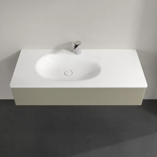 Bild von VILLEROY BOCH Antao Waschbeckenunterschrank, 1 Auszug, 1188 x 256 x 493 mm, Front mit Struktur, Stone Grey Matt Lacquer #K03100HK