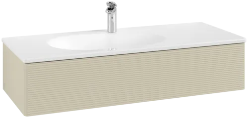 Obrázek VILLEROY BOCH Toaletní skříňka Antao, 1 zásuvka, 1188 x 256 x 493 mm, přední strana s konstrukcí, hedvábně šedý matný lak #K03100HJ